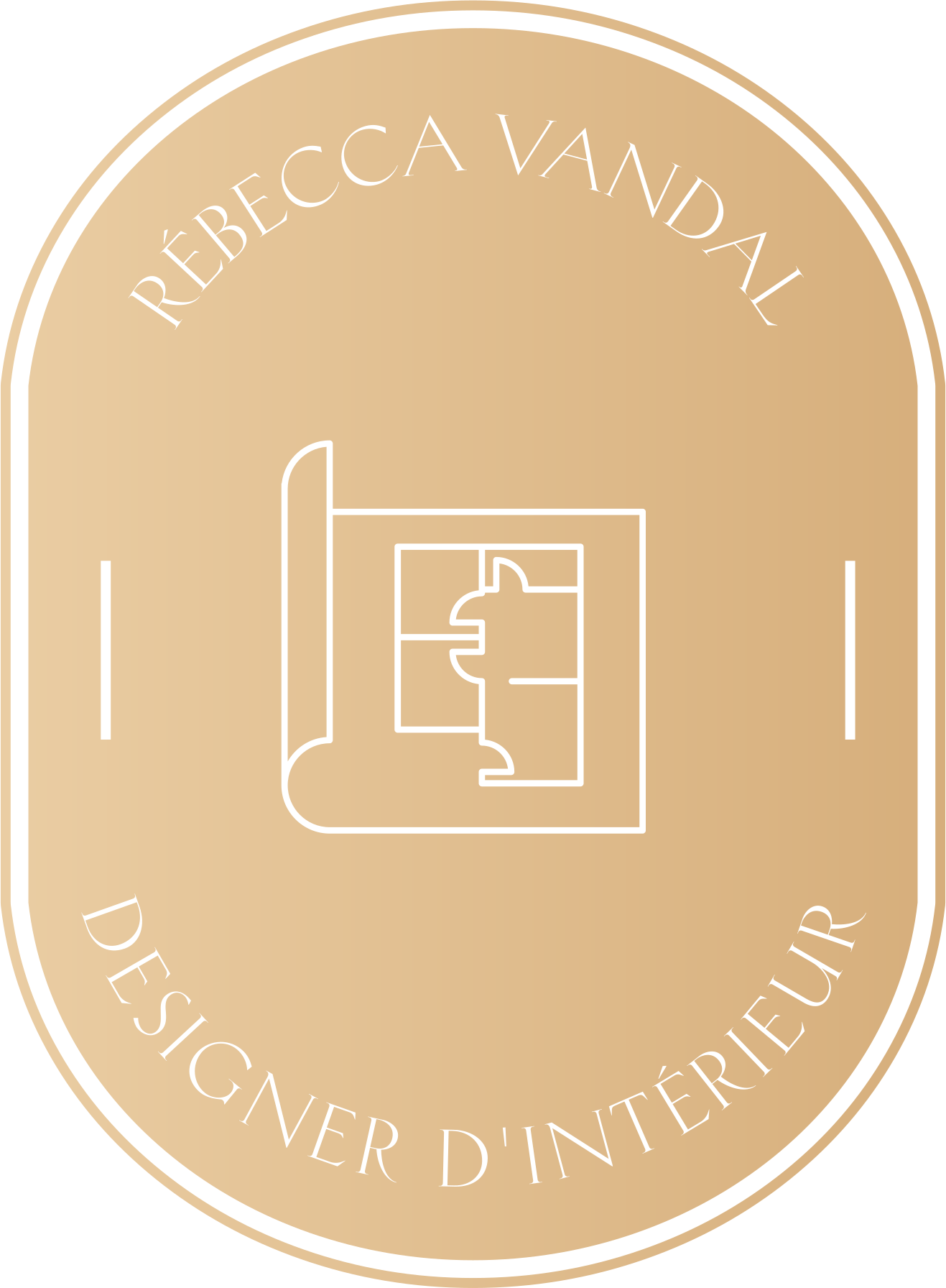 Logo de Rébecca Vandal, designer d'intérieur.