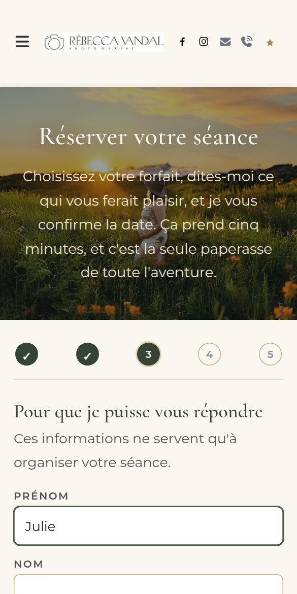 Coordonnées et date souhaitée (téléphone)