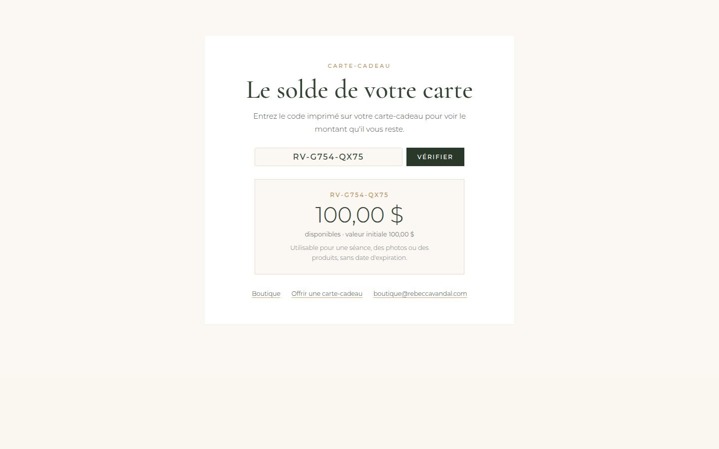 Vérification du solde d’une carte (ordinateur)
